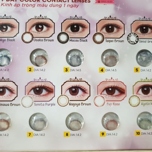 Combo 20 cặp Kính áp tròng Eye Secret 1 ngày