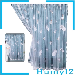 Double Layer Polyester Mesh Curtain Window Curtain Drapes Style A 1.0x1.2M