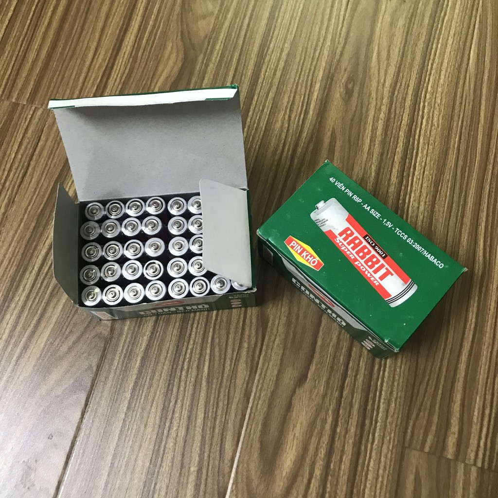 Hộp 40 viên pin AA con thỏ (Pin tiểu)