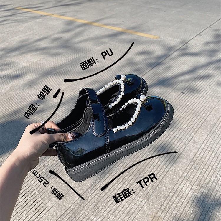 (S99) Giầy búp bê nữ nơ ngọc quai dán (mã 135) | BigBuy360 - bigbuy360.vn