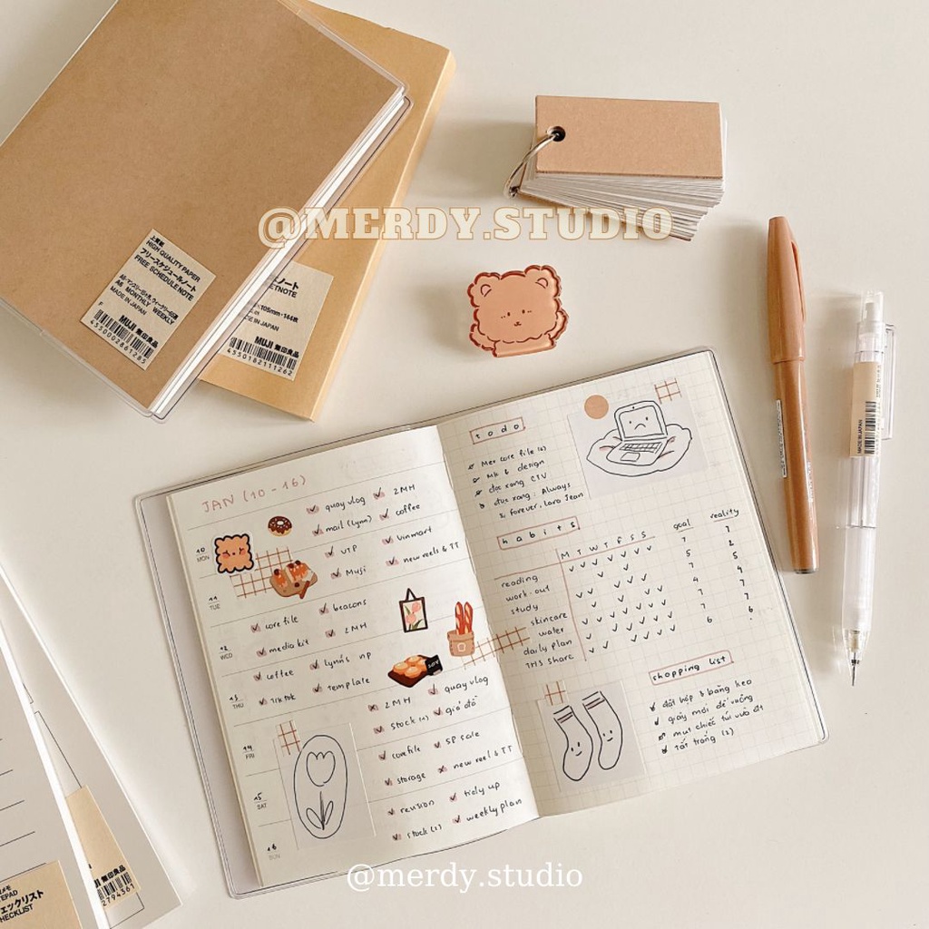 Sổ tay ghi chú, sổ kế hoạch MUJI chính hãng - ảnh thật có bill
