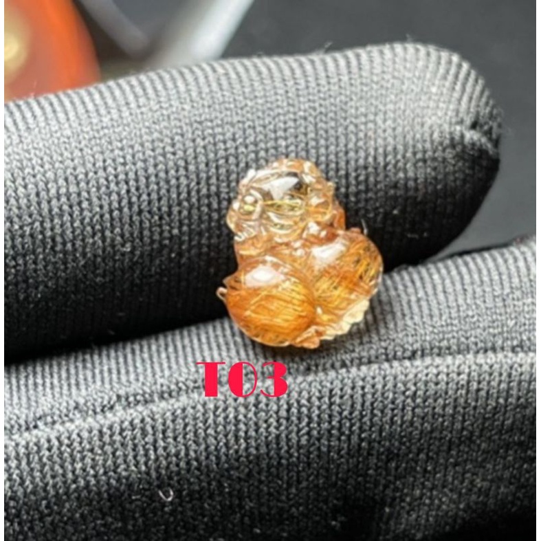 Mặt nhẫn tỳ hưu đá tóc nâu vàng VIP chế tác thủ công kích tài lộc