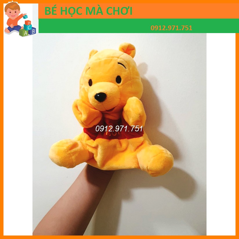 (hàng mới 100%) Rối bàn tay hoạt hình gấu pooh, lợn piglet , mickey đáng yêu cho bé