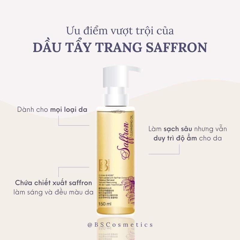 COMBO làm sạch sâu tinh chất Saffron - gồm bột rửa mặt saffron 100g và dầu tẩy trang tinh chất Saffron 150