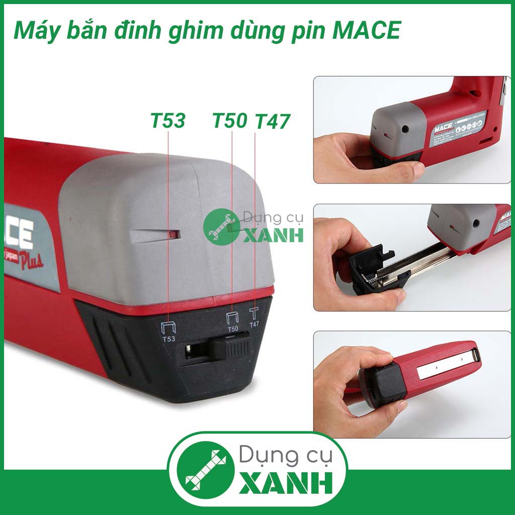 Máy bắn đinh ghim dùng pin MACE PLUS