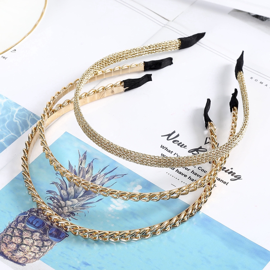 Băng Đô Kim Loại Mạ Vàng Phong Cách Hàn Quốc Cho Nữ