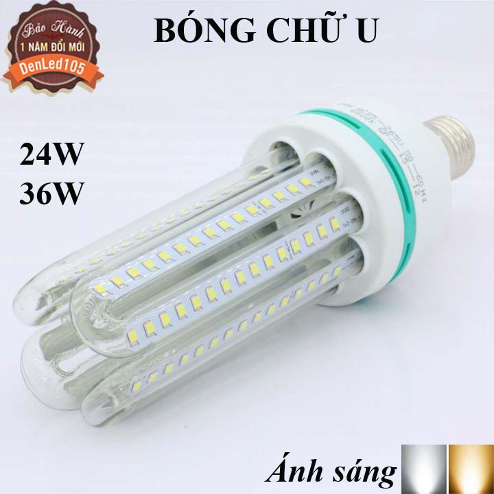 BÓNG ĐÈN CHỮ U SIÊU SÁNG 24W-36W. ÁNH SÁNG TRẮNG/VÀNG