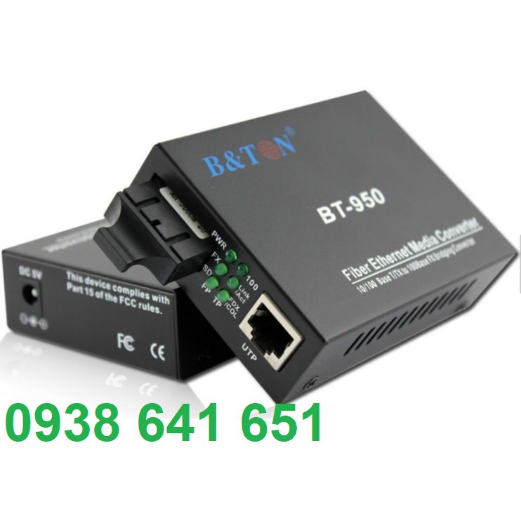 Cặp Converter Single mode 1GB, 2 sợi quang 20Km hãng BTON. BH 18 THÁNG