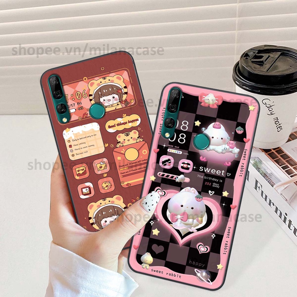 Ốp Huawei Y9 2019 / Y9 Prime 2019 hình đồng hồ icon gấu mèo cute cực dễ thương ngộ nghĩnh
