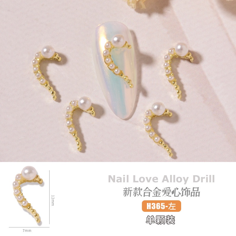 Phụ Kiện Trang Trí Móng Tay Nghệ Thuật DIY Đính Kim Cương Và Ngọc Trai Giả Siêu Lấp Lánh