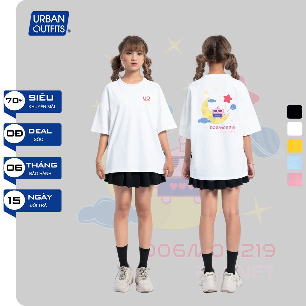 Áo Thun Tay Lỡ Nữ Nam Form Rộng URBAN OUTFITS In Mặt Trăng DO6M08219 Planet ATO40 Cotton 4 Chiều Local Brand