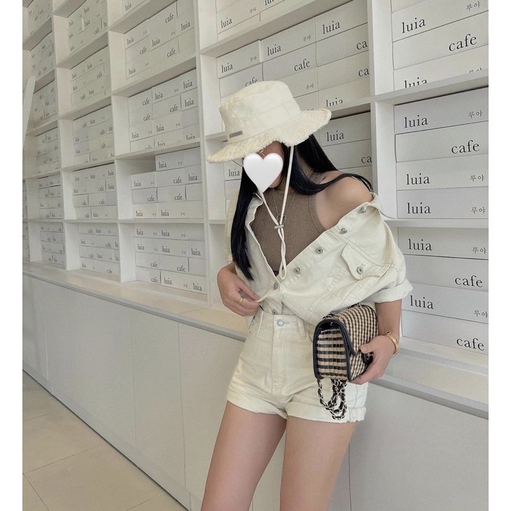 Set sơ mi be liền quần short kaki nữ mùa hè