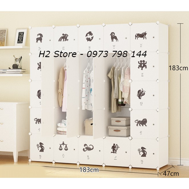 TỦ NHỰA LẮP GHÉP 25 Ô VÁCH TRẮNG ĐỤC CỬA CUNG HOÀNG ĐẠO DỄ THƯƠNG ĐỂ QUẦN ÁO ĐA NĂNG THÔNG MINH sâu 47cm
