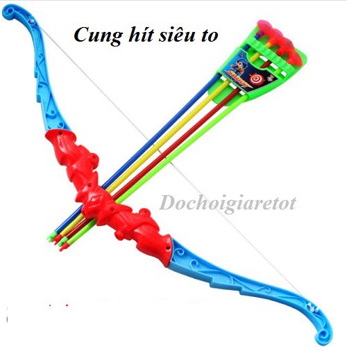 Bộ đồ chơi cung tên có đầu bắn hít dính tường (loại to đẹp 60cm)