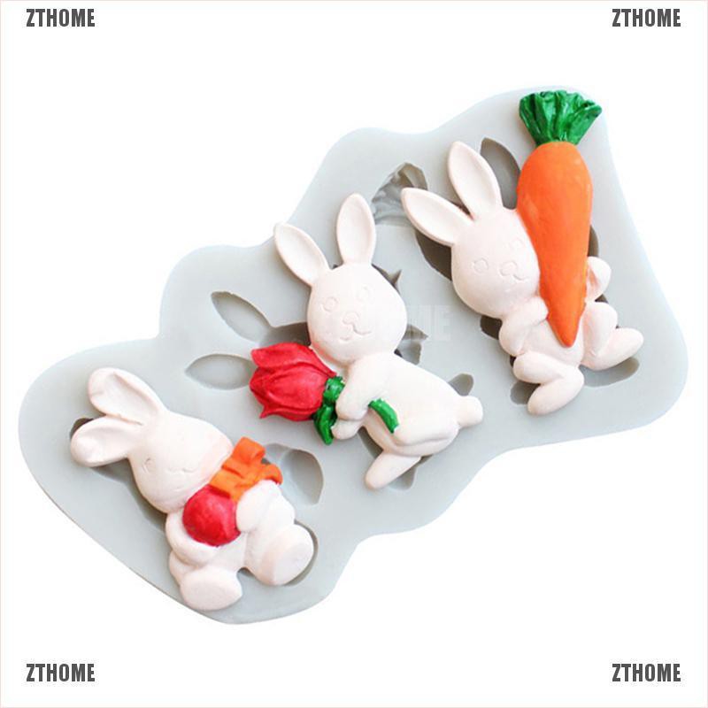 Khuôn Silicone Tạo Hình Làm Bánh Hình Thỏ Phục Sinh