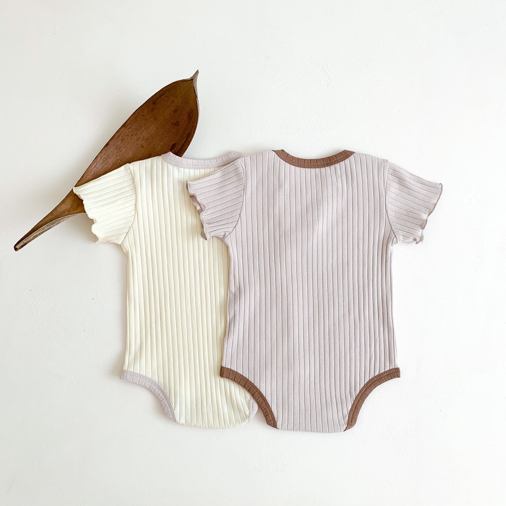 Bộ Áo Liền Quần Tay Ngắn Chất Liệu Cotton Mềm Thoáng Khí Cho Bé Sơ Sinh