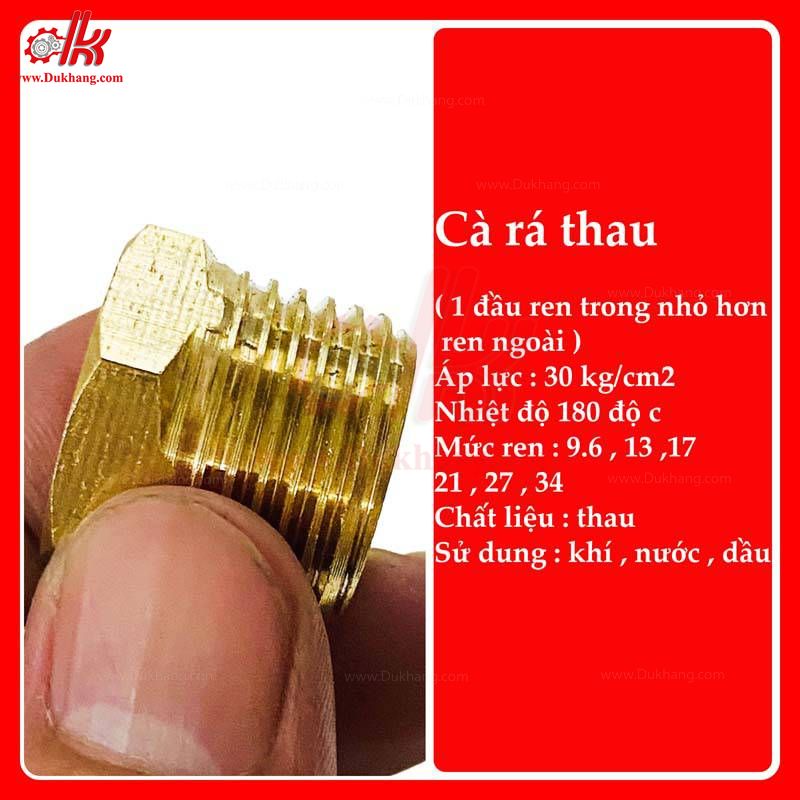 Cà rá thau - 1 đầu ren trong nhỏ hơn đầu ren ngoài