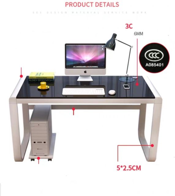 BÀN KÍNH CHỮ U CƯỜNG LỰC 3C
