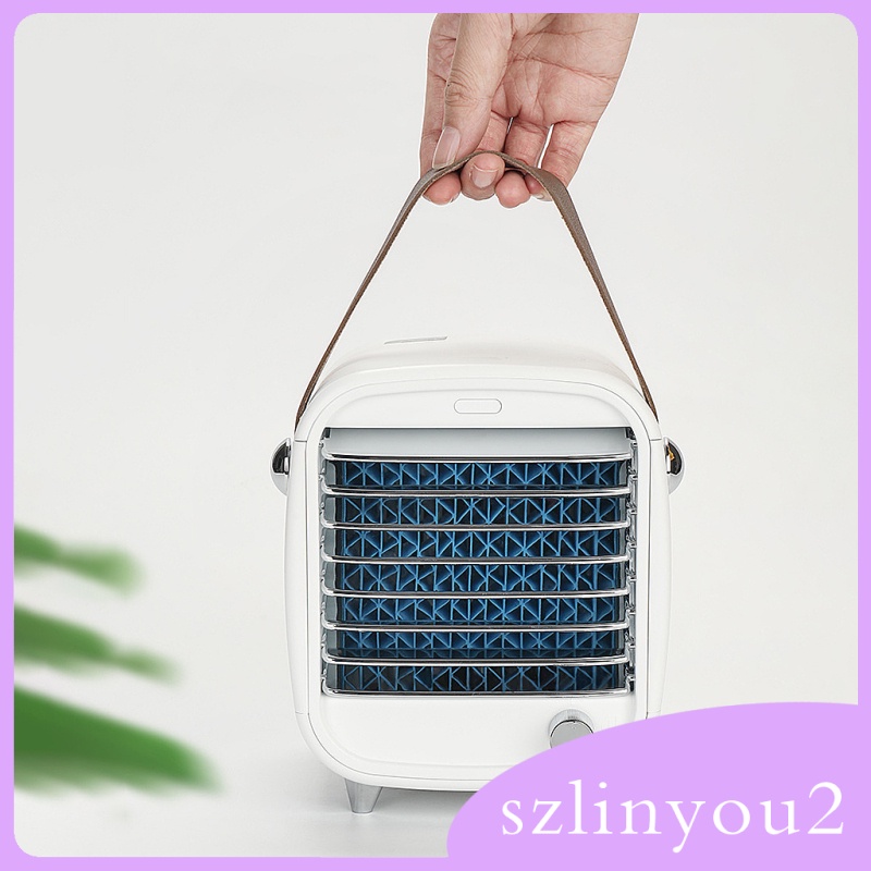 In Stock  Mini Air Cooler Fan Bedroom Quiet Air Conditioner with Light Humidifier Fan