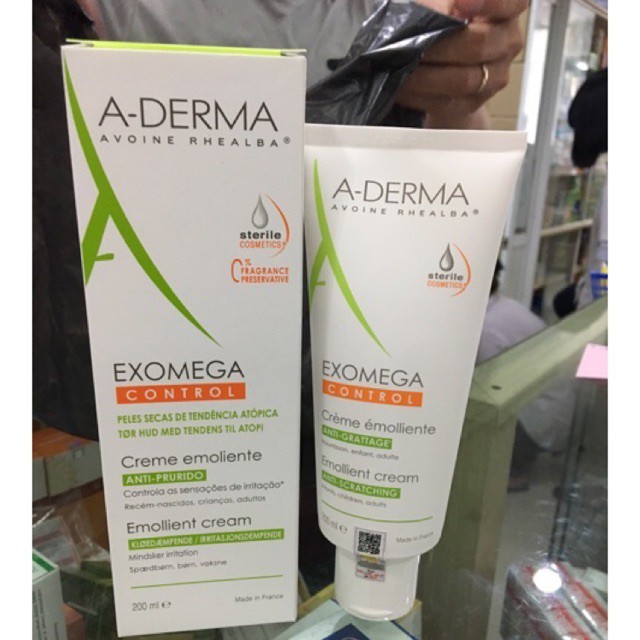 [TEM CTY] ADERMA Exomega Control 50ml & 200ml - Kem A-Derma dưỡng ẩm cho da rất khô, viêm da cơ địa