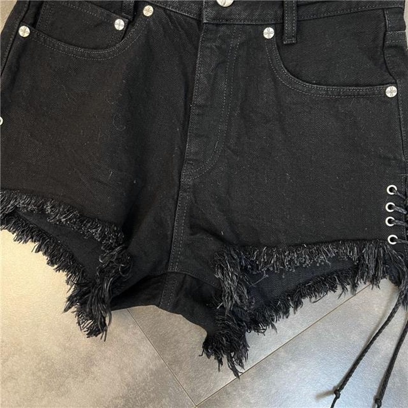 Quần Short Denim Phối Dây Đan Chéo Thời Trang Cho Nữ 5XL 100kg 8807