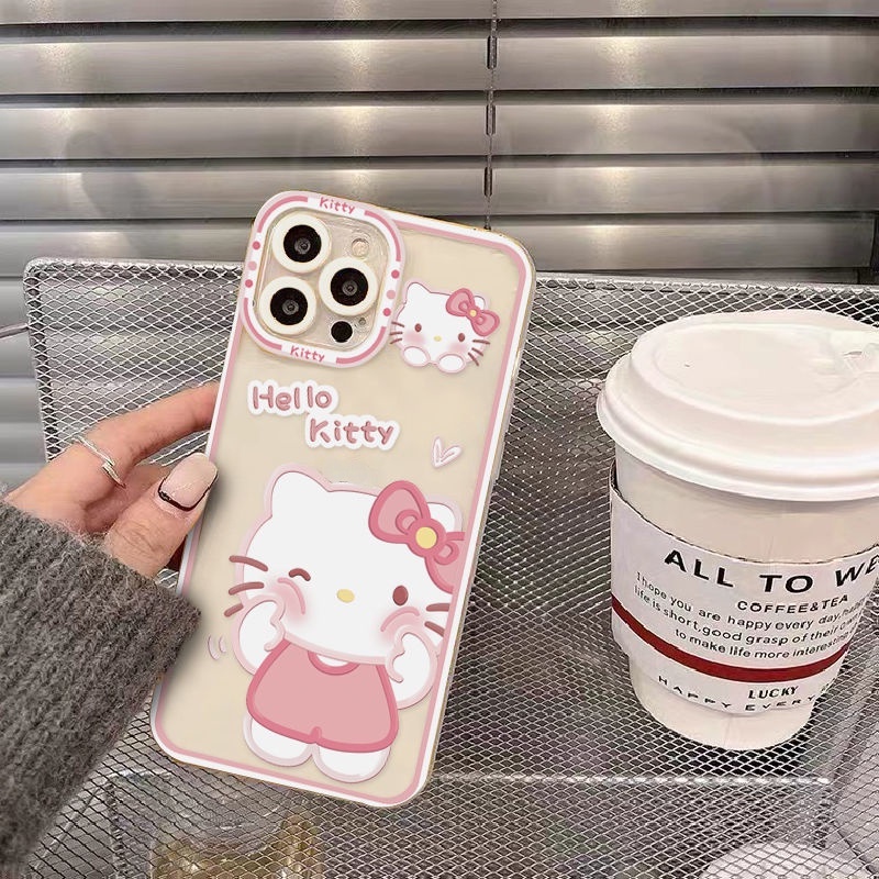 Ốp Điện Thoại Silicone Mềm Nhám In Hello Kitty Cho iPhone 13 Pro Max mini 12 Pro Max mini SE 2020 11 Pro Max X XS Max XR 8 7 6 6s Plus