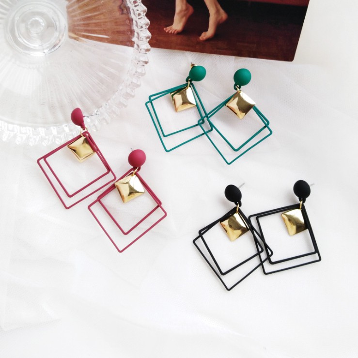Bông tai nữ Hàn Quốc thiết kế độc đáo trẻ trung cá tính phụ kiện thời trang chất liệu hợp kim bền đẹp không gỉ