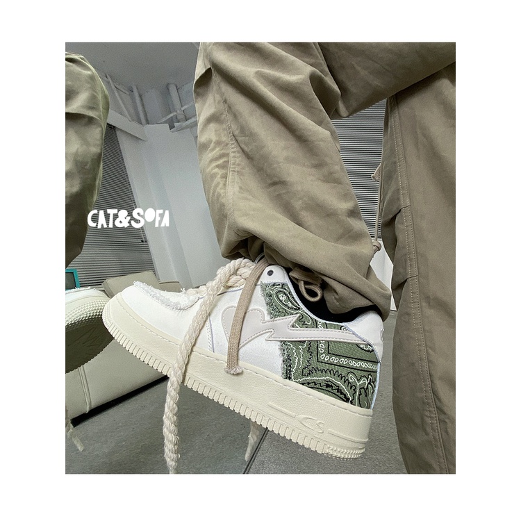 Giày Thể Thao Niche W4HV Sofa Và Cat Cashew Nut Flower Sờn Dày Dặn Hợp Thời Trang Cho Nam