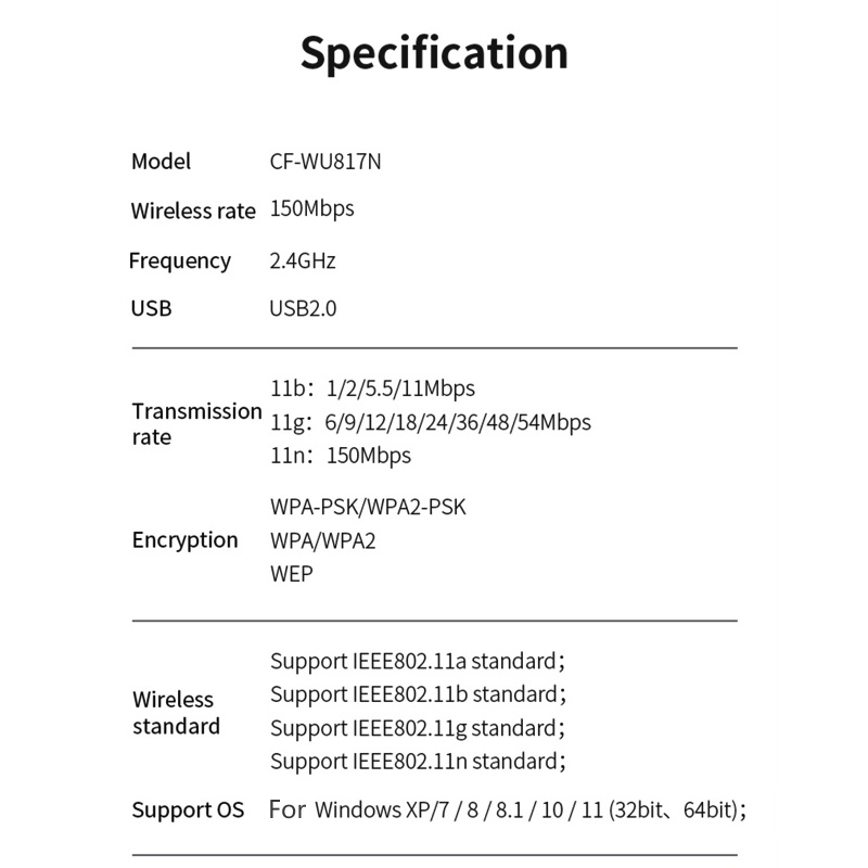 Bộ ChuyểN ĐổI WiFi 2.4GHz Comfast Usb Cho Desktop