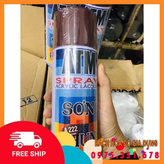 sơn phun xịt ATM A222 màu tím đỏ sẫm ( màu hạt dẻ ) MAROON