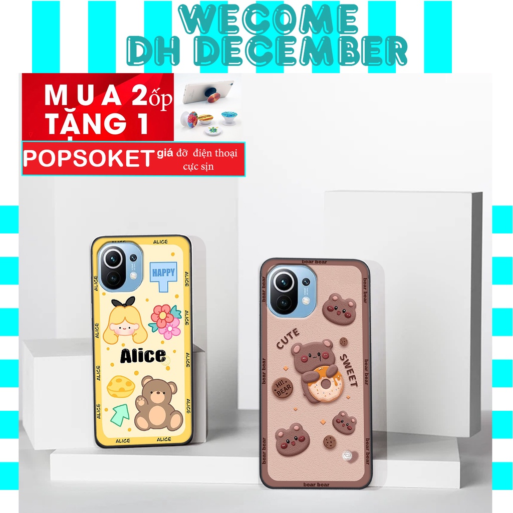 Ốp lưng Xiaomi MI 11 / MI 11 LITE  in hình 3D gấu mới nhất - sang - chảnh - ĐẸP- BỀN