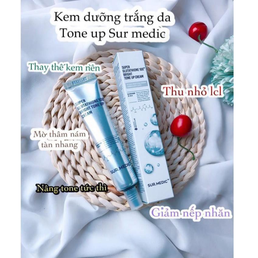 Sur.Medic [Trắng da 100%-Hàng Auth] Kem Dưỡng Trắng Nâng Tông Da Sur.Medic Super Glutathione 100 Bright Tone Up Cream