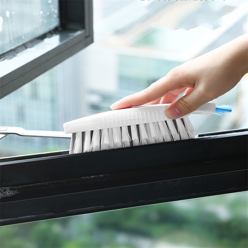 Bàn Chải Hai Đầu Màu Trắng Đa Năng Dùng Vệ Sinh Khe Hở Cửa Sổ Nhà Tắm