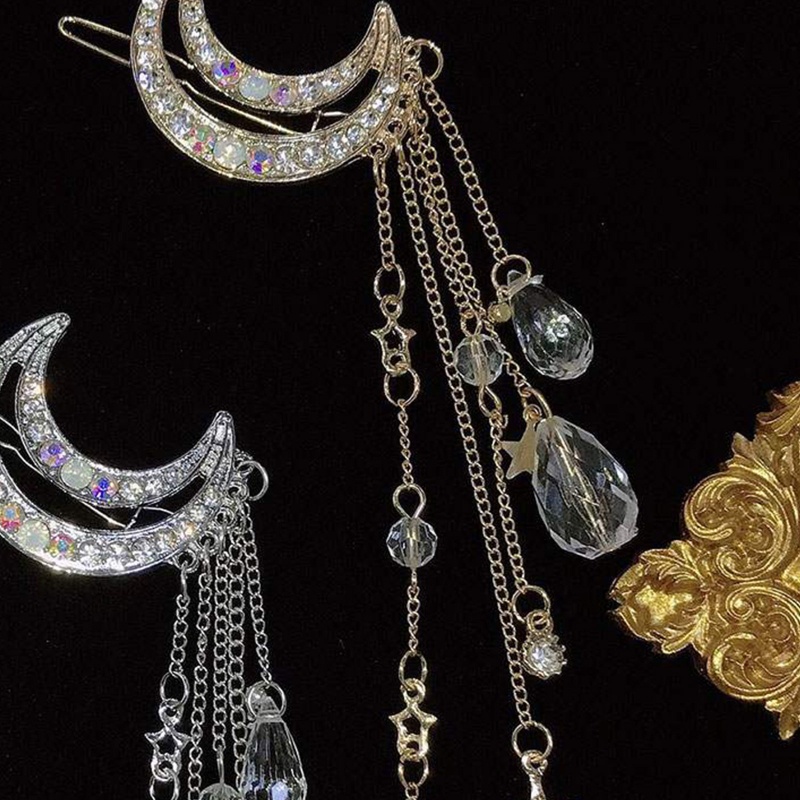 Kẹp Tóc Phối Tua Rua Lấp Lánh Thanh Lịch Dành Cho Tuổi Teen