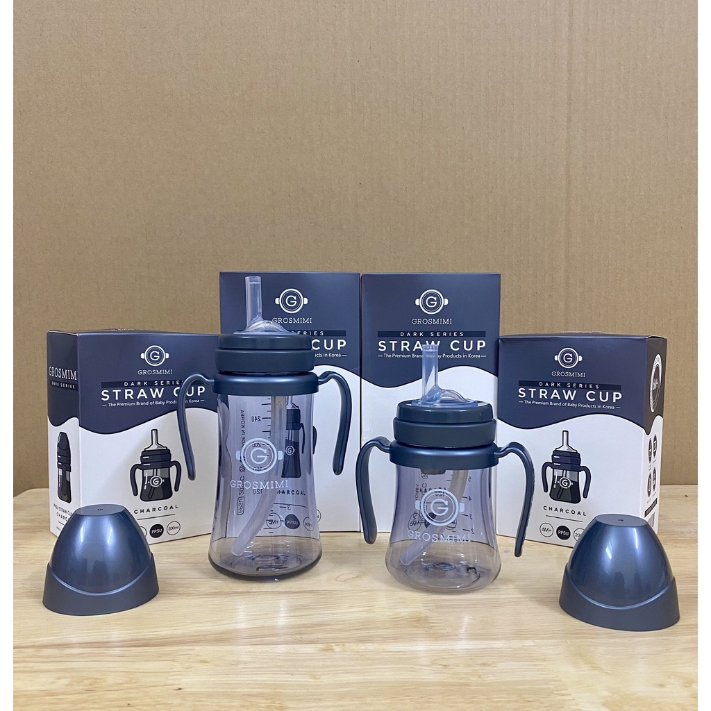 Set tập hút Grosmimi cho bình tập uống gồm núm hút và ống hút cho bé từ 6 tháng