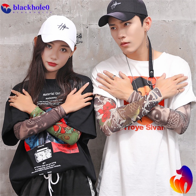 1pcs Găng cánh tay chống tia UV in họa tiết hình xăm độc đáo phong cách Halloween