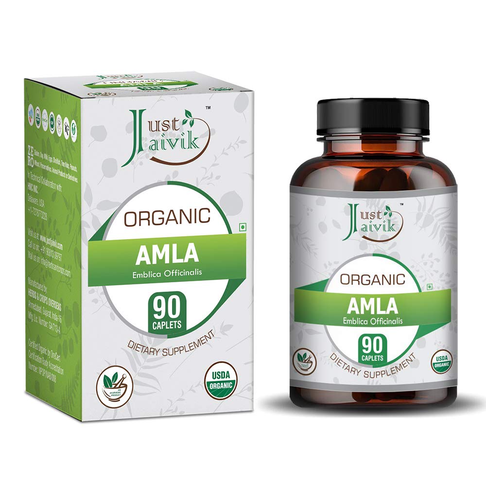 Just Jaivik Amla 750mg - Viên uống bổ sung Vitamin C, tăng cường hệ tiêu hóa và sức khỏe miễn dịch
