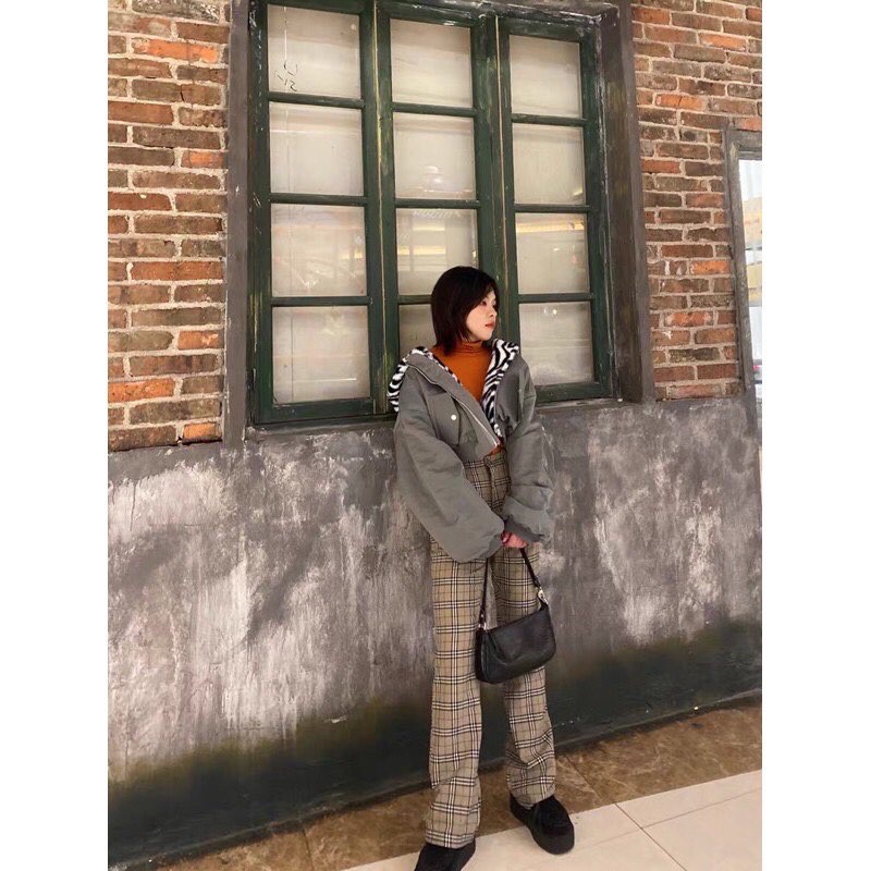 Quần tây ống loe họa tiết caro | có kèm hình thật | quần size S | BigBuy360 - bigbuy360.vn