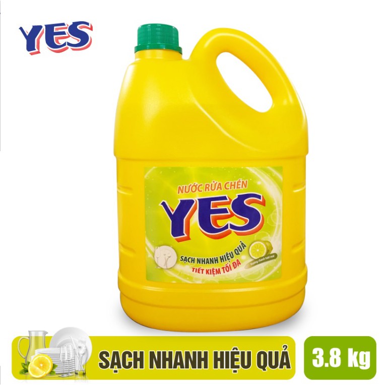 Nước rửa chén Yes 3.6kg - Mẫu mới tiết kiệm - Lixco gia công