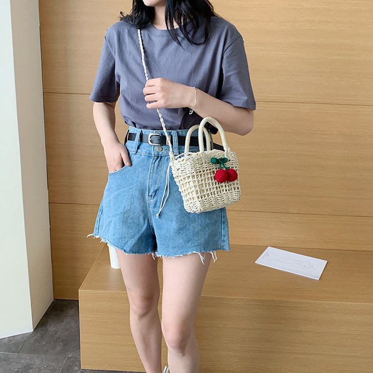 Túi hộp đan cói Cherry Labonia