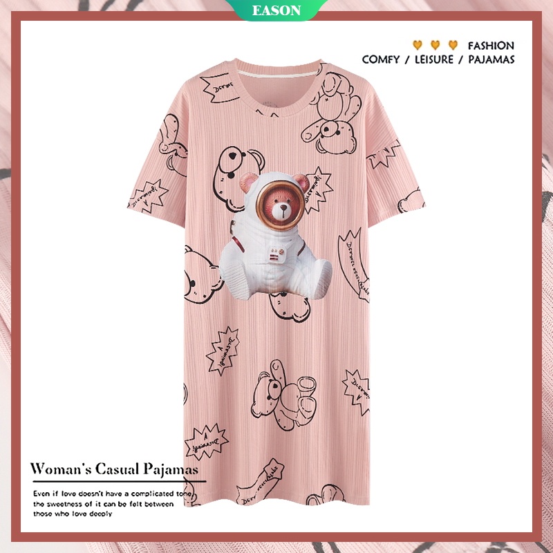 Đầm Ngủ Tay Ngắn Chất Liệu Cotton In Họa Tiết Hello Kitty Thời Trang Mùa Hè Cho Nữ 72kg 2022