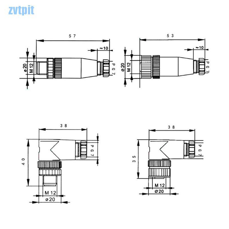 Đầu nối cảm biến M12 3/4/5 Pin thay thế tiện dụng