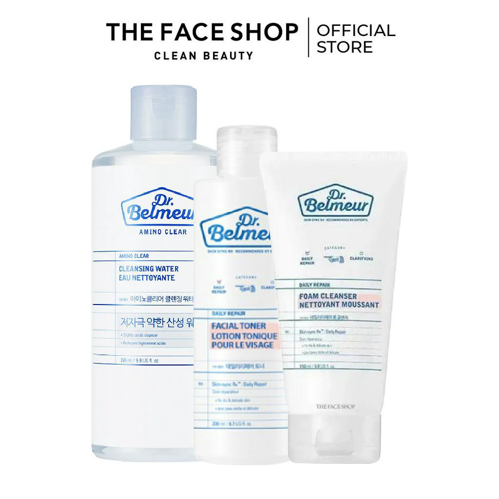 Combo làm sạch và dịu da cho da nhạy cảm THE FACE SHOP (Nước Tẩy Trang,Sữa Rửa Mặt,Nước Cân Bằng) 1pcs