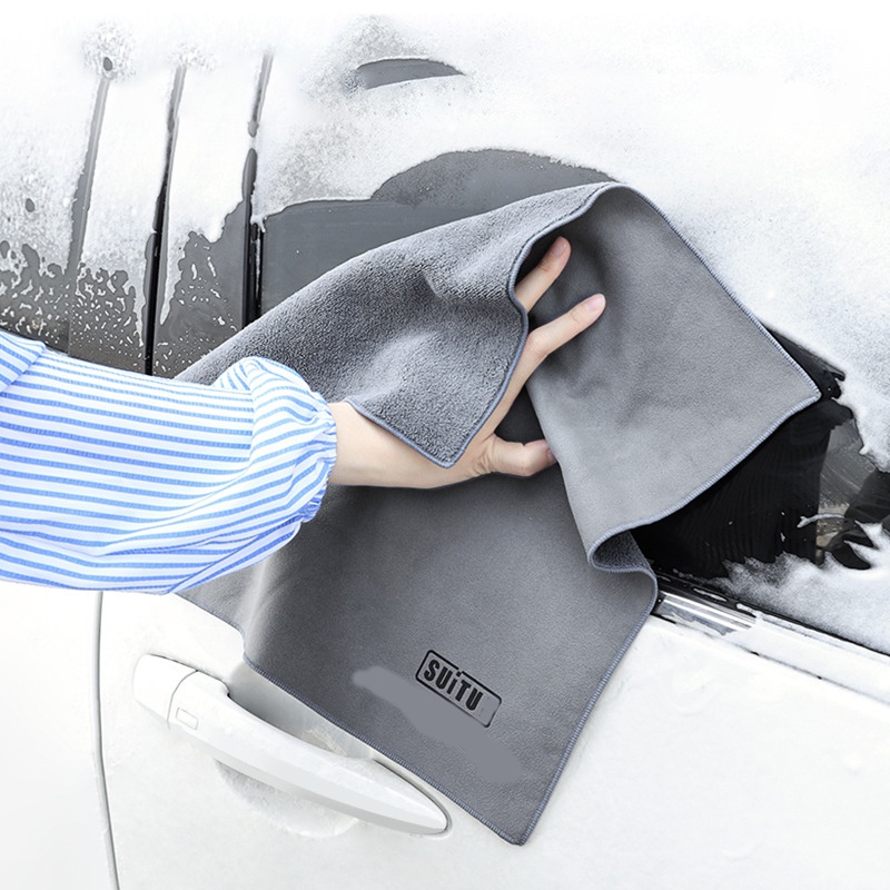 Khăn lau SUITU giẻ lau xe hơi ô tô cao cấp 2 mặt siêu sạch siêu thấm hút không đổ lông rụng lông - Khăn lau nhà cửa chuy