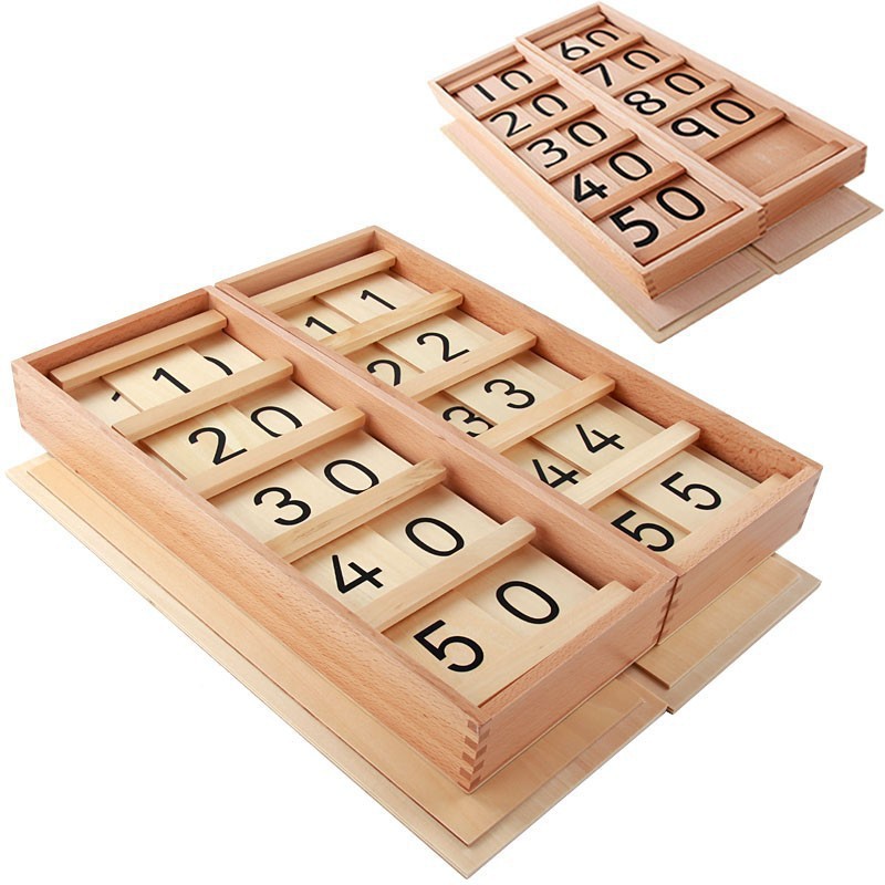Bảng hàng chục (Size lớn) có hộp gỗ - Giáo cụ Montessori (Ten and Teen Board)
