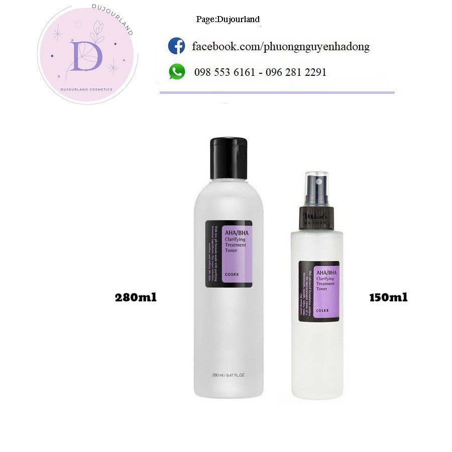 Nước hoa hồng Cosrx AHA/BHA Clarifying Treatment Toner 150ml/280ml