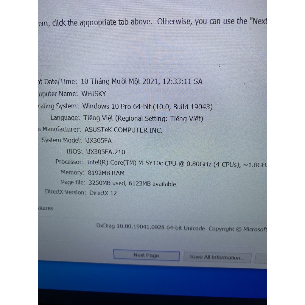 Laptop Asus ZenBook UX305 (Core M-5Y10c, 8GB, 128GB, VGA Intel HD Graphics 5500, 13.3 inch