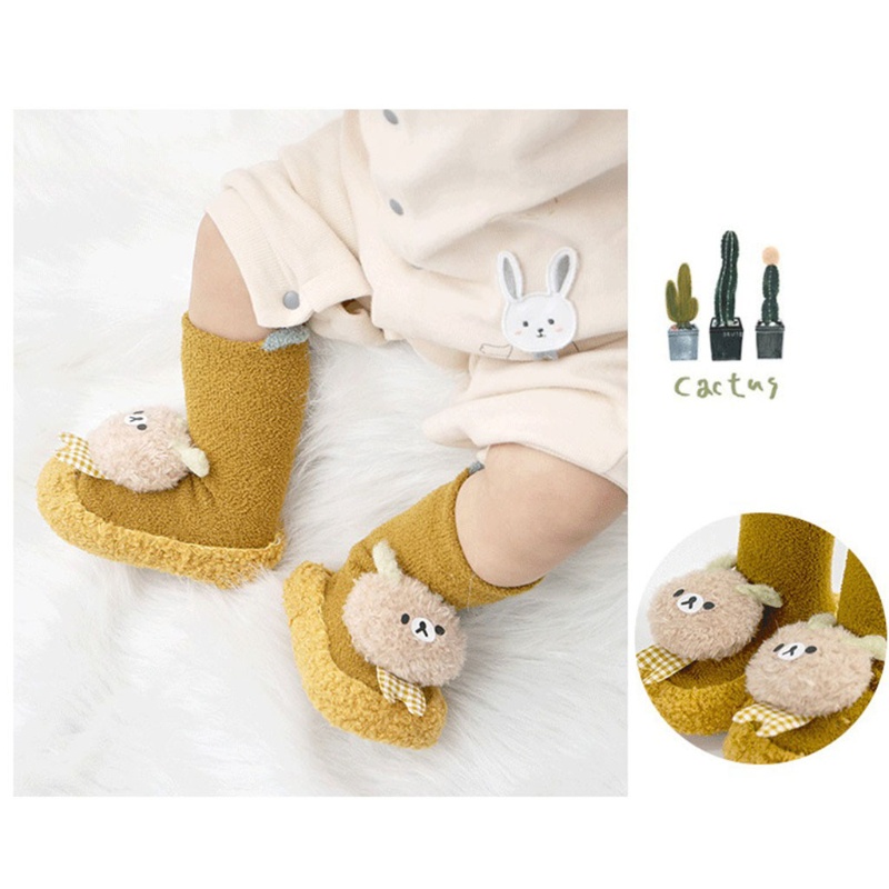 Vớ Bông Dày Dặn Ấm Áp Chống Trượt Họa Tiết Hoạt Hình Cho Bé