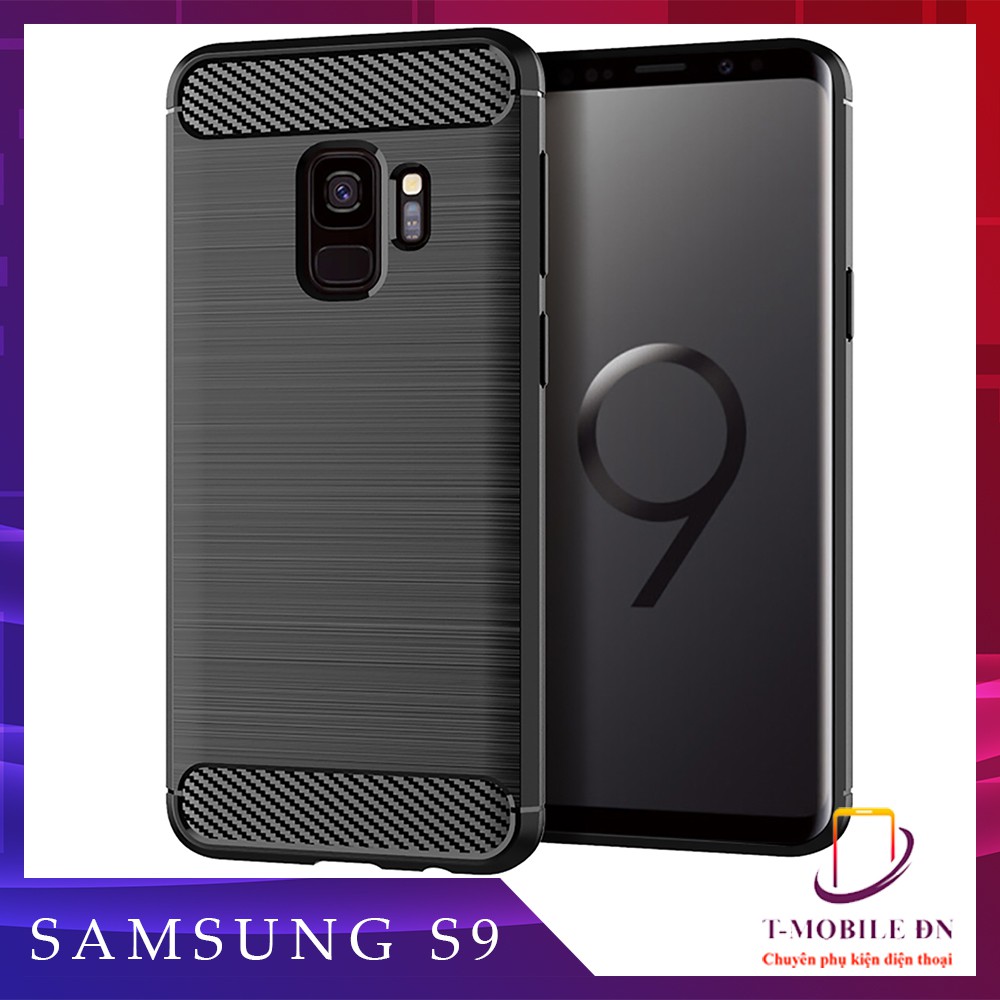 Ốp lưng Samsung S9 S9 Plus, Ốp silicon mềm bằng sợi Carbon phay xước chống sốc chống vân tay cho Samsung S9 S9 Plus
