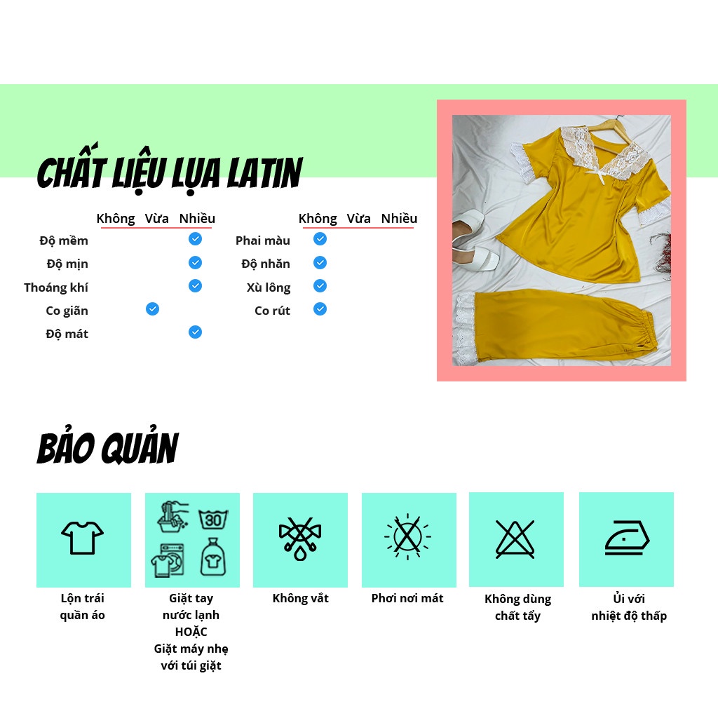 Đồ bộ mặc nhà SBORG bộ pijama lụa latin áo tay ngắn cổ tim viền ren dễ thương quần lửng túi quần sâu freesize dưới 65kg